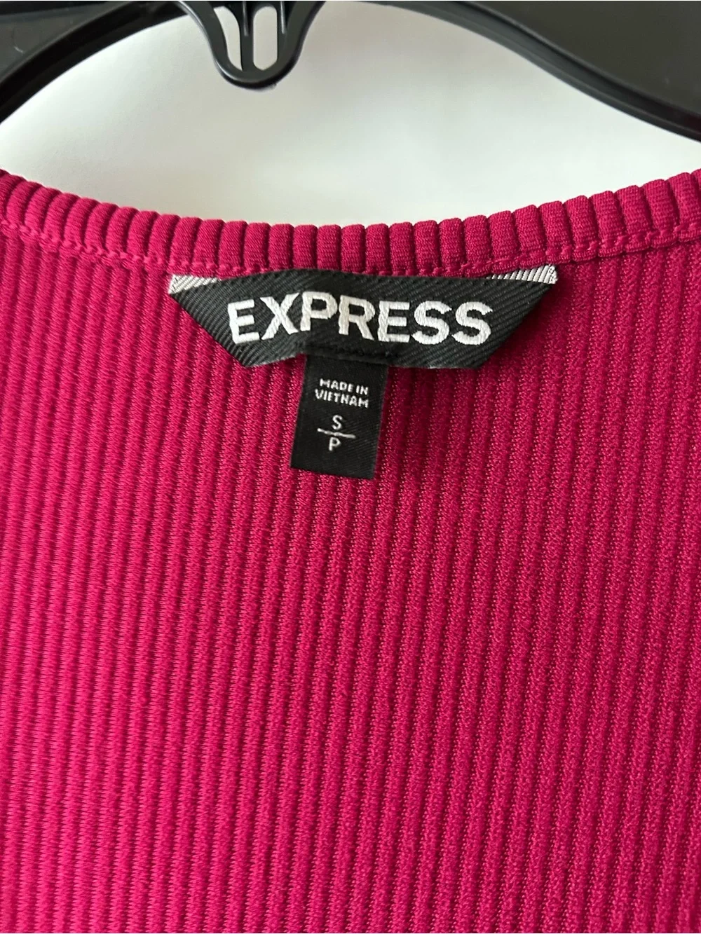 Express Ribbed Zip-Front Mini Dress in Wine Red - Picture 6 of 6